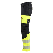 Blaklader 1126 Hi-Vis 4-Way Stretch Kneepad Trousers Black/Yellow - Apparel & Accessories > Clothing > Uniforms > Contractor Pants & Coveralls HI-VIS TROUSERS