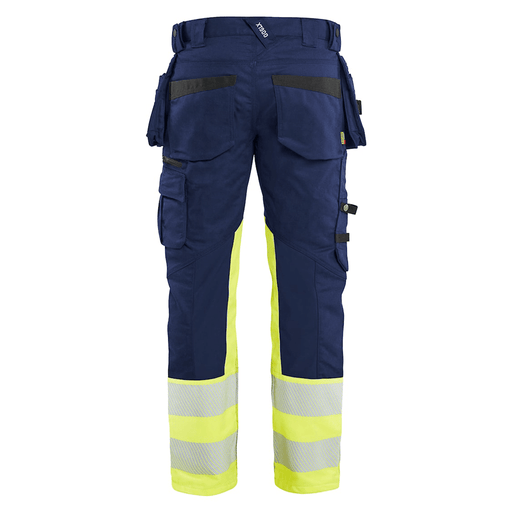Blaklader 1130 Hi-Vis Stretch Kneepad Trousers Navy/Yellow - Apparel & Accessories > Clothing > Uniforms > Contractor Pants & Coveralls HI-VIS TROUSERS