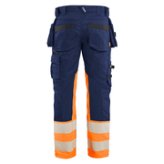 Blaklader 1130 Hi-Vis Stretch Kneepad Trousers Navy/Orange - Apparel & Accessories > Clothing > Uniforms > Contractor Pants & Coveralls HI-VIS TROUSERS