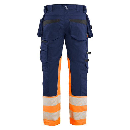 Blaklader 1130 Hi-Vis Stretch Kneepad Trousers Navy/Orange - Apparel & Accessories > Clothing > Uniforms > Contractor Pants & Coveralls HI-VIS TROUSERS