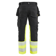 Blaklader 1130 Hi-Vis Stretch Kneepad Trousers Black/Yellow - Apparel & Accessories > Clothing > Uniforms > Contractor Pants & Coveralls HI-VIS TROUSERS