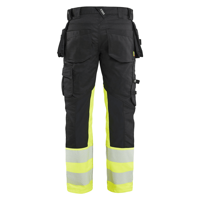 Blaklader 1130 Hi-Vis Stretch Kneepad Trousers Black/Yellow - Apparel & Accessories > Clothing > Uniforms > Contractor Pants & Coveralls HI-VIS TROUSERS
