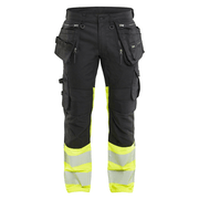 Blaklader 1130 Hi-Vis Stretch Kneepad Trousers Black/Yellow - Apparel & Accessories > Clothing > Uniforms > Contractor Pants & Coveralls HI-VIS TROUSERS
