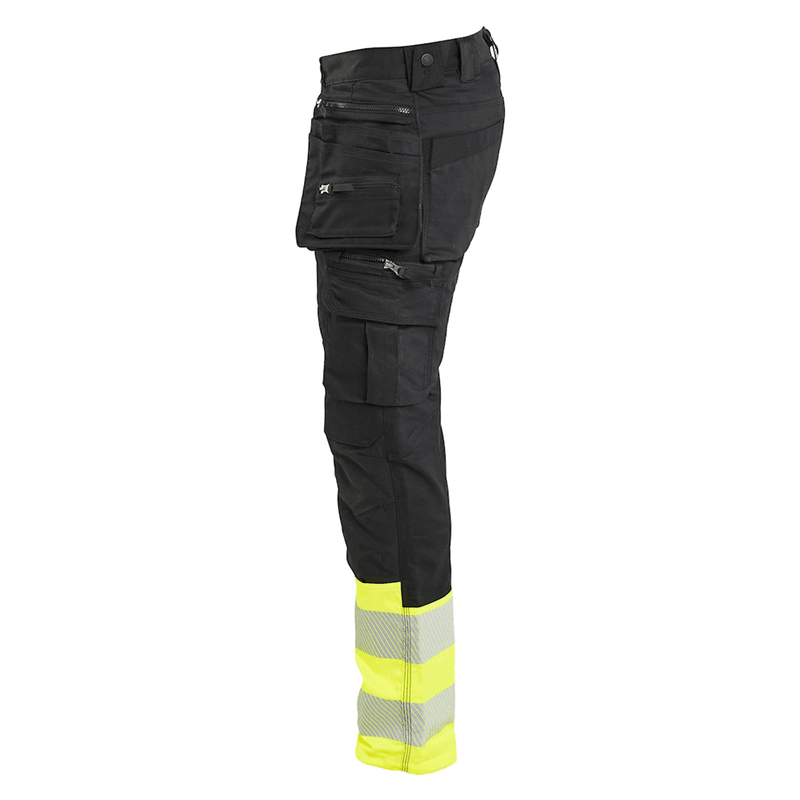 Blaklader 1130 Hi-Vis Stretch Kneepad Trousers Black/Yellow - Apparel & Accessories > Clothing > Uniforms > Contractor Pants & Coveralls HI-VIS TROUSERS