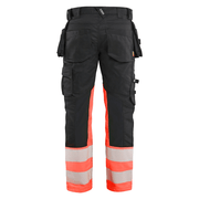 Blaklader 1130 Hi-Vis Stretch Kneepad Trousers Black/Red - Apparel & Accessories > Clothing > Uniforms > Contractor Pants & Coveralls HI-VIS TROUSERS