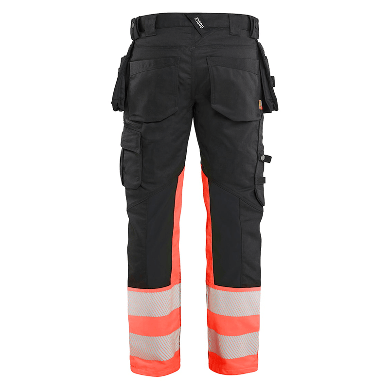 Blaklader 1130 Hi-Vis Stretch Kneepad Trousers Black/Red - Apparel & Accessories > Clothing > Uniforms > Contractor Pants & Coveralls HI-VIS TROUSERS