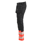Blaklader 1130 Hi-Vis Stretch Kneepad Trousers Black/Red - Apparel & Accessories > Clothing > Uniforms > Contractor Pants & Coveralls HI-VIS TROUSERS