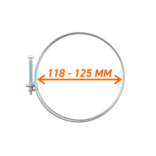 Double Wire Hose Clamp Galvanised 118mm-125mm - Home & Garden > Lawn & Garden > Watering & Irrigation > Garden Hose Fittings & Valves Tech Hose & Fittings