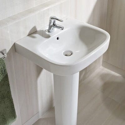 Debba 450mm Wall-Hung Basin 2 Tap Holes - Bathrooms