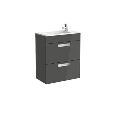 Debba Compact Unik 2 Drawer Vanity Unit Anthracite Grey - All Sizes - Bathrooms