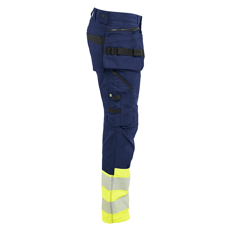 Blaklader 1130 Hi-Vis Stretch Kneepad Trousers Navy/Yellow - Apparel & Accessories > Clothing > Uniforms > Contractor Pants & Coveralls HI-VIS TROUSERS