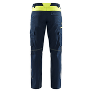 Blaklader 1444 Industry Stretch Trouser Dark Navy Blue/Hi-Vis Yellow - CARGO & COMBAT TROUSERS
