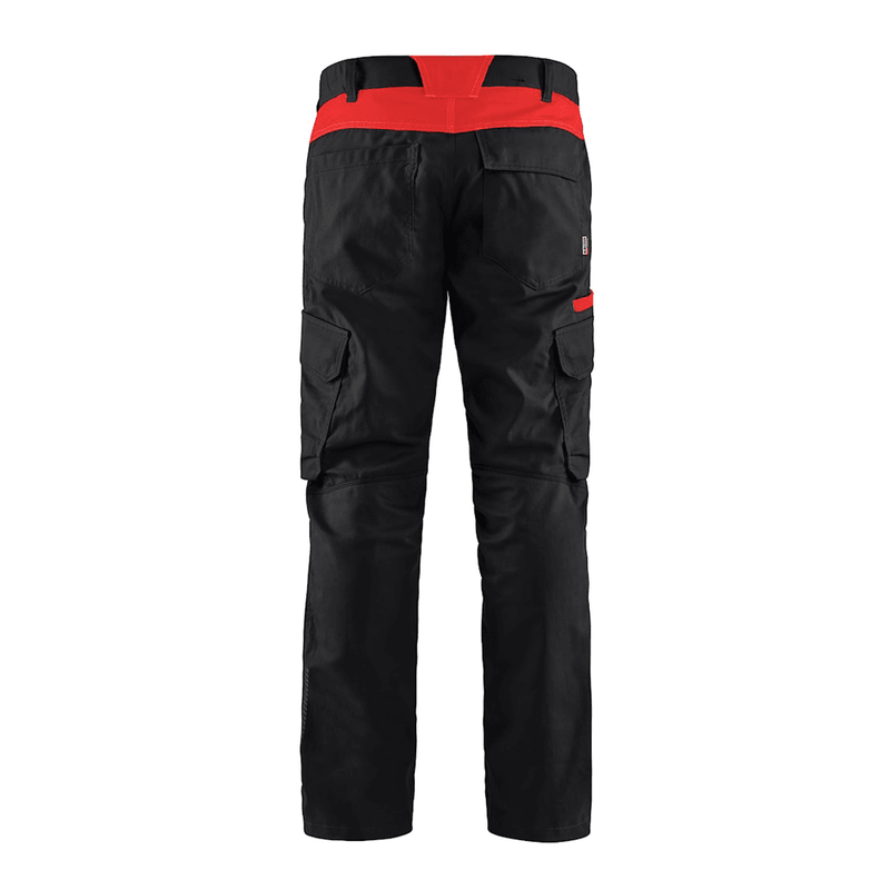 Blaklader 1444 Industry Stretch Trouser Black/Red - CARGO & COMBAT TROUSERS
