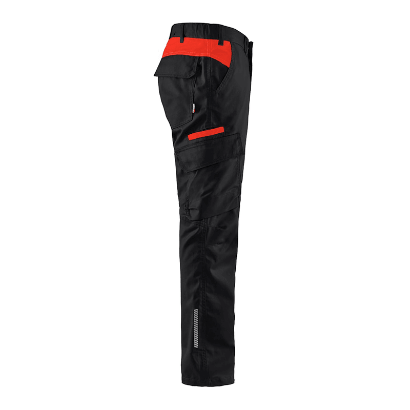 Blaklader 1444 Industry Stretch Trouser Black/Red - CARGO & COMBAT TROUSERS