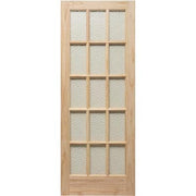 Knotty Pine Unfinished Internal Door - 15 Obscured Glazed Light Panels - All Sizes - Doors