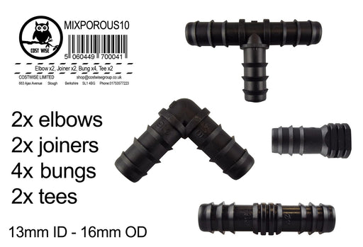 Mix 1/2" Barb Connectors POROUS10 - Home & Garden > Lawn & Garden > Watering & Irrigation Garden watering