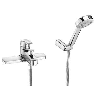 Victoria V2 Chrome Deck Mounted Bath Shower Mixer - Bathrooms