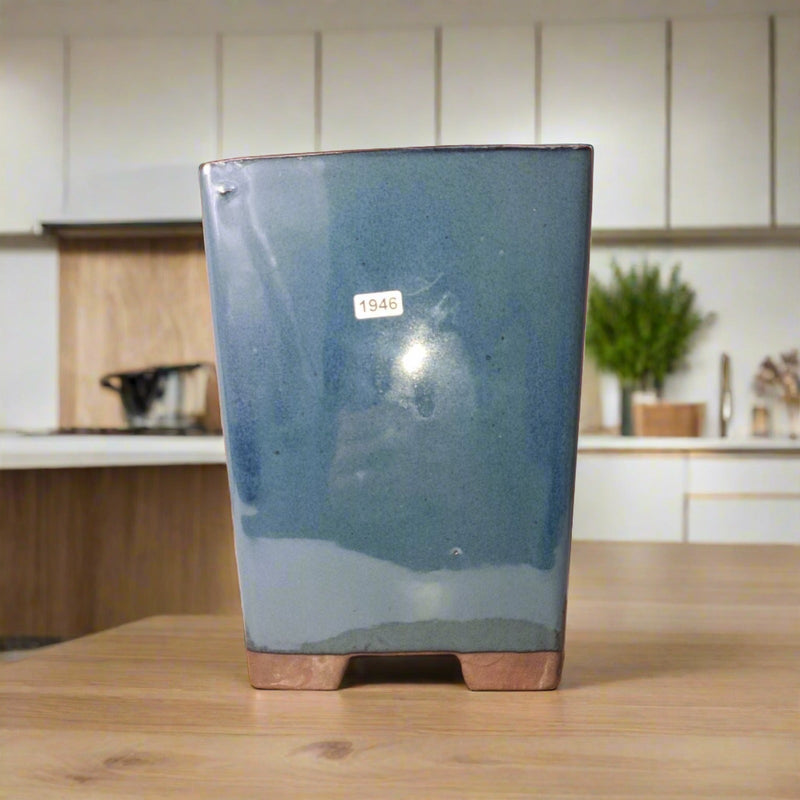 18cm Glazed Bonsai Pot | Cascade | 18cm x 24cm | Blue