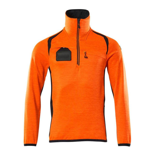 Mascot ACCELERATE SAFE 19303 Hi-Vis Fleece Jumper with Half-Zip - HI-VIS SWEATSHIRTS & HOODIES
