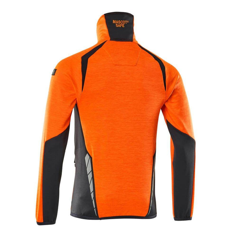 Mascot ACCELERATE SAFE 19303 Hi-Vis Fleece Jumper with Half-Zip - HI-VIS SWEATSHIRTS & HOODIES