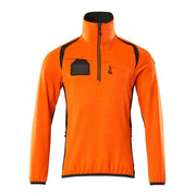Mascot ACCELERATE SAFE 19303 Hi-Vis Fleece Jumper with Half-Zip - HI-VIS SWEATSHIRTS & HOODIES