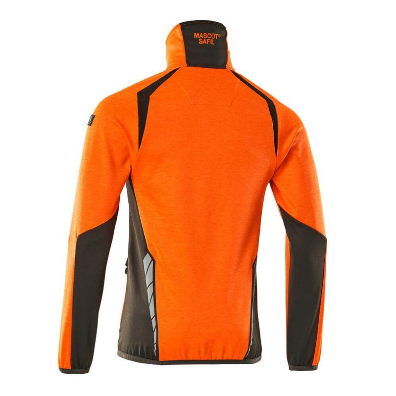 Mascot ACCELERATE SAFE 19303 Hi-Vis Fleece Jumper with Half-Zip - HI-VIS SWEATSHIRTS & HOODIES