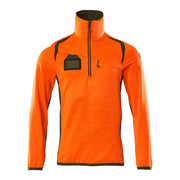 Mascot ACCELERATE SAFE 19303 Hi-Vis Fleece Jumper with Half-Zip - HI-VIS SWEATSHIRTS & HOODIES
