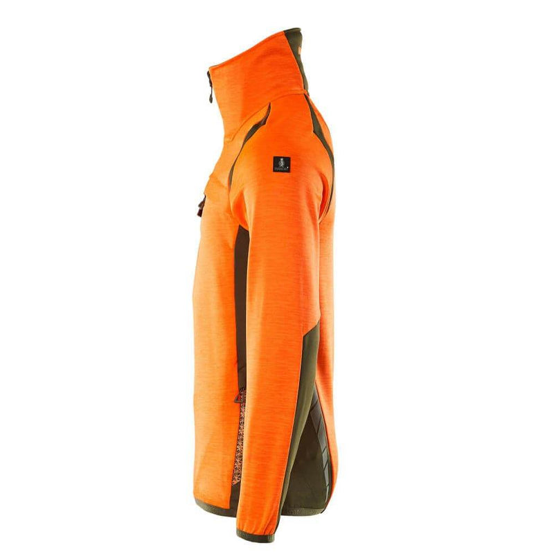 Mascot ACCELERATE SAFE 19303 Hi-Vis Fleece Jumper with Half-Zip - HI-VIS SWEATSHIRTS & HOODIES