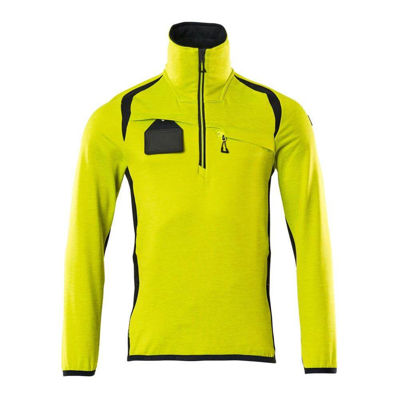 Mascot ACCELERATE SAFE 19303 Hi-Vis Fleece Jumper with Half-Zip - HI-VIS SWEATSHIRTS & HOODIES
