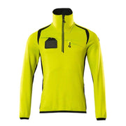Mascot ACCELERATE SAFE 19303 Hi-Vis Fleece Jumper with Half-Zip - HI-VIS SWEATSHIRTS & HOODIES