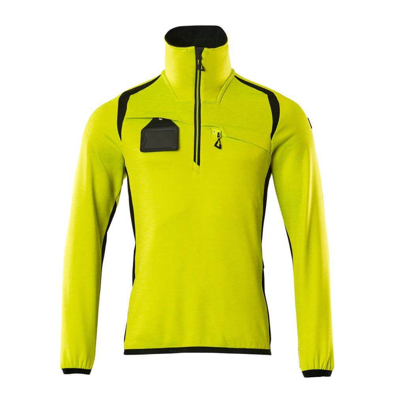 Mascot ACCELERATE SAFE 19303 Hi-Vis Fleece Jumper with Half-Zip - HI-VIS SWEATSHIRTS & HOODIES