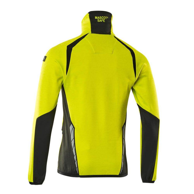 Mascot ACCELERATE SAFE 19303 Hi-Vis Fleece Jumper with Half-Zip - HI-VIS SWEATSHIRTS & HOODIES