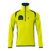 Mascot ACCELERATE SAFE 19303 Hi-Vis Fleece Jumper with Half-Zip - HI-VIS SWEATSHIRTS & HOODIES