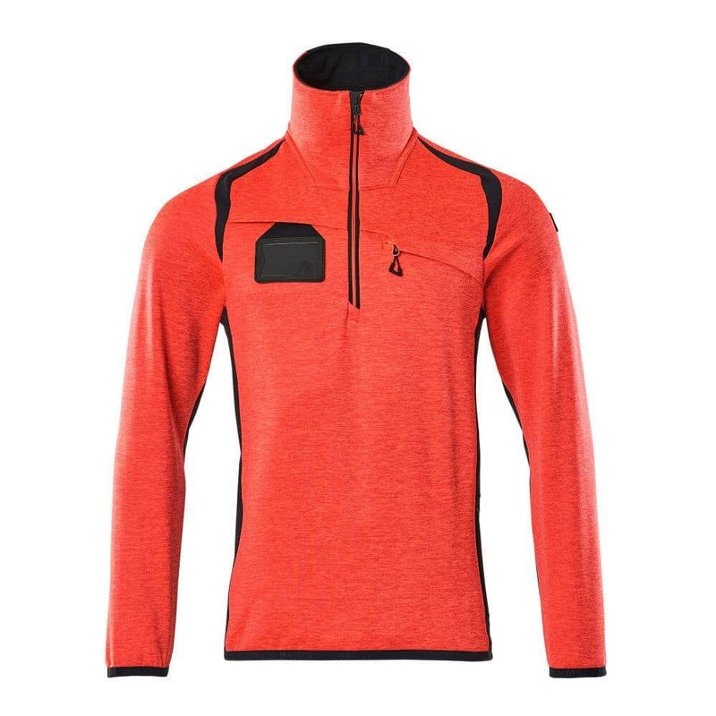 Mascot ACCELERATE SAFE 19303 Hi-Vis Fleece Jumper with Half-Zip - HI-VIS SWEATSHIRTS & HOODIES