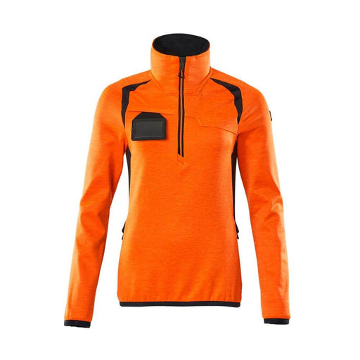 Mascot ACCELERATE SAFE 19353 Women's Hi-Vis Fleece Jumper with Half-Zip - WOMENS HI-VIS CLOTHING