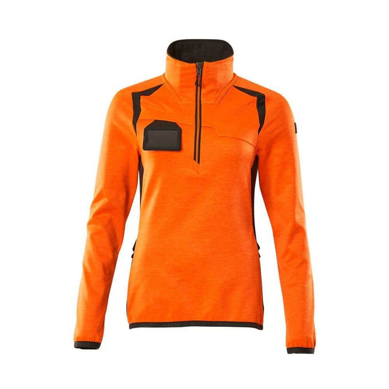 Mascot ACCELERATE SAFE 19353 Women's Hi-Vis Fleece Jumper with Half-Zip - WOMENS HI-VIS CLOTHING
