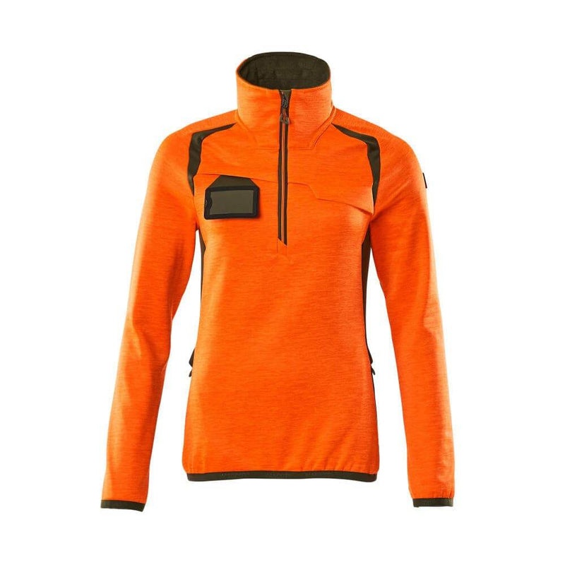 Mascot ACCELERATE SAFE 19353 Women's Hi-Vis Fleece Jumper with Half-Zip - WOMENS HI-VIS CLOTHING