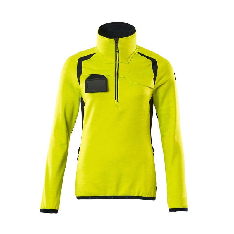 Mascot ACCELERATE SAFE 19353 Women's Hi-Vis Fleece Jumper with Half-Zip - WOMENS HI-VIS CLOTHING