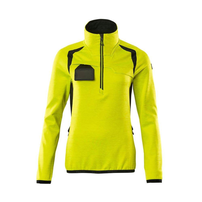 Mascot ACCELERATE SAFE 19353 Women's Hi-Vis Fleece Jumper with Half-Zip - WOMENS HI-VIS CLOTHING