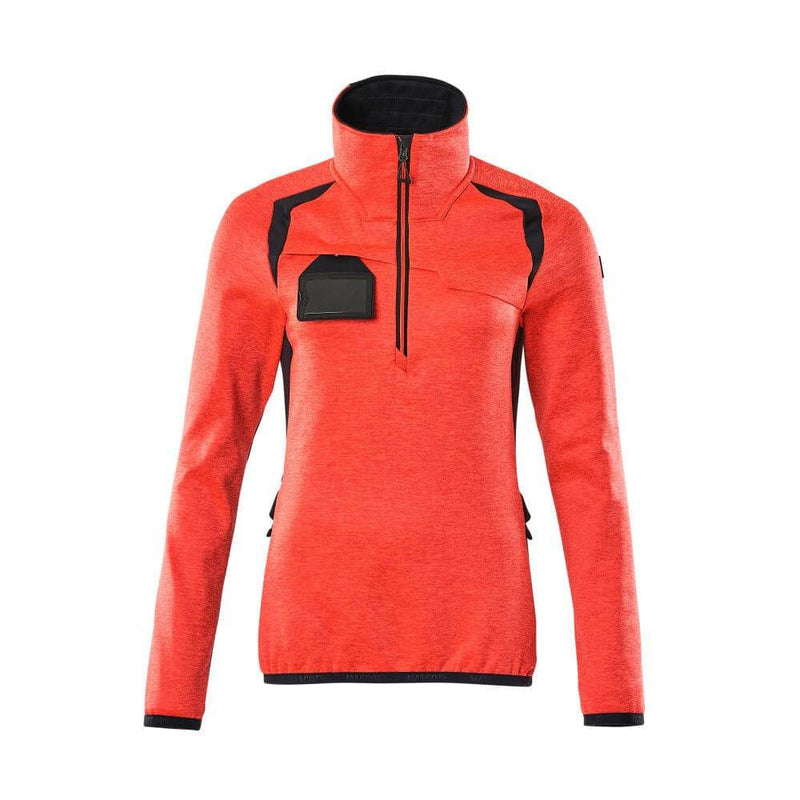Mascot ACCELERATE SAFE 19353 Women's Hi-Vis Fleece Jumper with Half-Zip - WOMENS HI-VIS CLOTHING