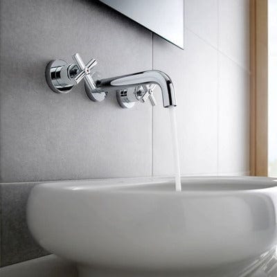 Loft Chrome Deck Mounted Basin Mixer & Pop-Up Waste 3TH - Bathrooms