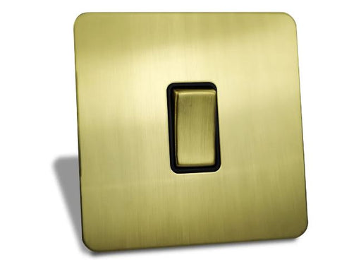 Caradok 1 Gang Screwless Brushed Brass Rocker Light Switch - Hardware Caradok - Screwless Brushed Brass