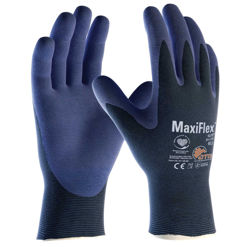 ATG MaxiFlex Elite 34-274 Palm Coated Gloves (12 Pack) - GENERAL HANDLING GLOVES