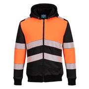 Portwest PW377 Hi-Vis Class 1 Fleece Lined Zip Hoodie - HI-VIS SWEATSHIRTS & HOODIES