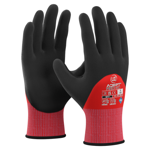 Adept KC Red Knuckle Coated NFT Gloves (10 Pack) - GENERAL HANDLING GLOVES