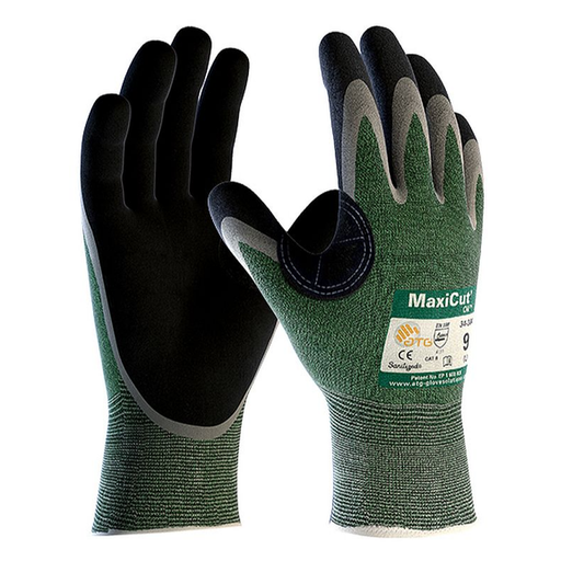 ATG MaxiCut 34-304 Palm Coated Oil Resistant Grip Cut Gloves (12 Pack) - CUT GLOVES