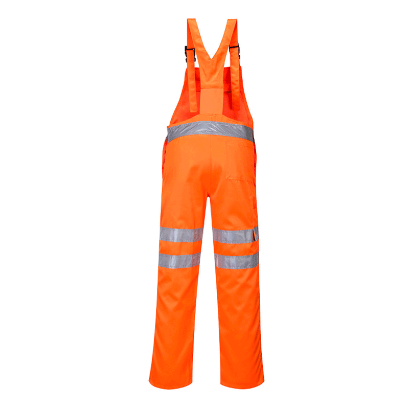 Portwest RT43 Hi-Vis Polycotton Service Bib & Brace - HI-VIS OVERALLS