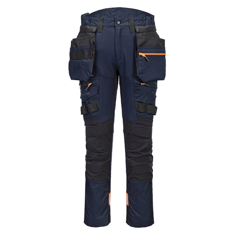 Portwest DX440 DX4 Detachable Holster Stretch Kneepad Work Trouser Various Colours - Apparel & Accessories > Clothing > Uniforms & Workwear > Contractor Pants & Coveralls KNEE PAD TROUSERS