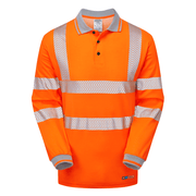 PULSAR LIFE LFE926 NB Hi-Vis Long Sleeve Orange Polo Shirt - HI-VIS T-SHIRTS