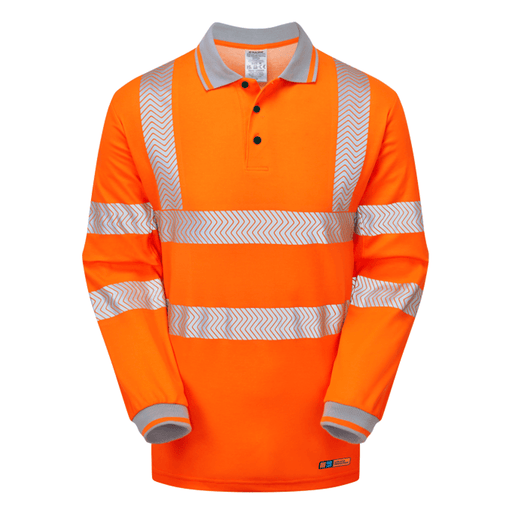 PULSAR LIFE LFE926 NB Hi-Vis Long Sleeve Orange Polo Shirt - HI-VIS T-SHIRTS